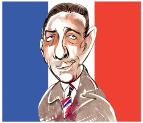 Francis Poulenc - caricatura del compositor francés, 1899-1963